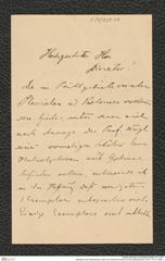Nachlass Franz Steindachner, Brief von Ferdinand Fischer an Franz Steindachner, Inv.Nr. 131.01, Seite 1